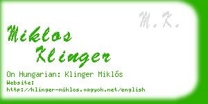 miklos klinger business card